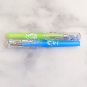 NWOT. Doraemon Green and Blue 0.5mm Black Ink Gel Pens.